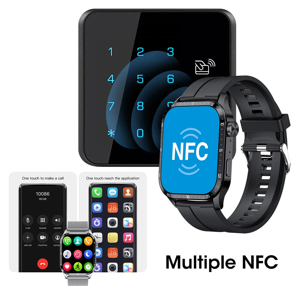 GT4 relógio inteligente para homens e mulheres, chamada Bluetooth, monitor de saúde IP68, impermeável esporte fitness rastreador