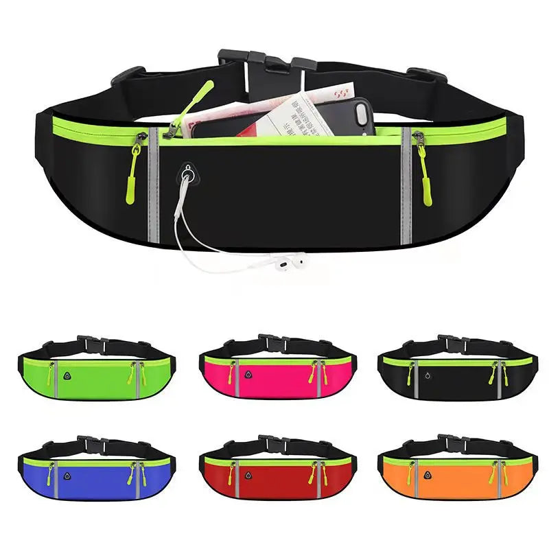Saco de cintura impermeável para homens e mulheres, cinto de corrida, jogging, portátil, ao ar livre, esportes, fitness, ginásio, suporte do telefone
