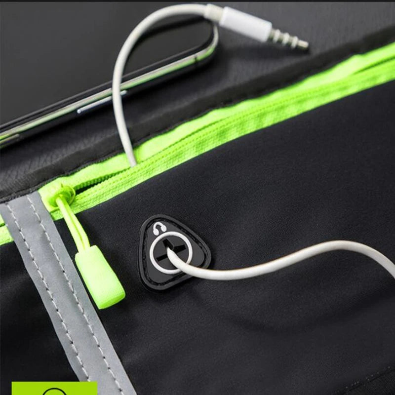 Saco de cintura impermeável para homens e mulheres, cinto de corrida, jogging, portátil, ao ar livre, esportes, fitness, ginásio, suporte do telefone