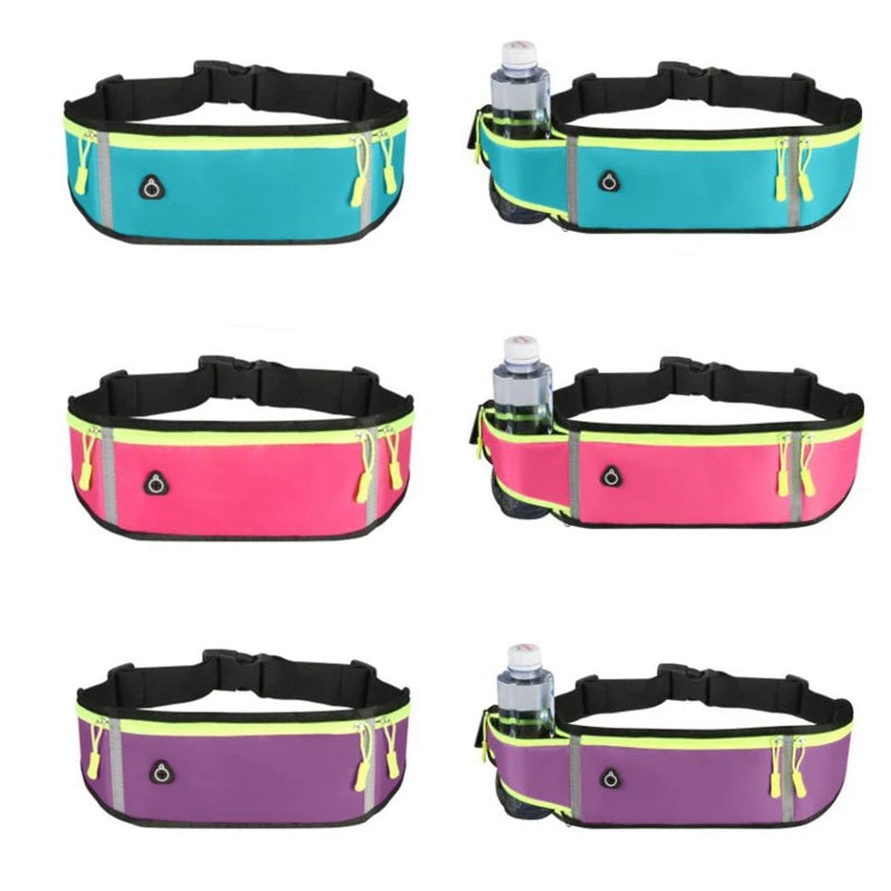 Saco de cintura impermeável para homens e mulheres, cinto de corrida, jogging, portátil, ao ar livre, esportes, fitness, ginásio, suporte do telefone