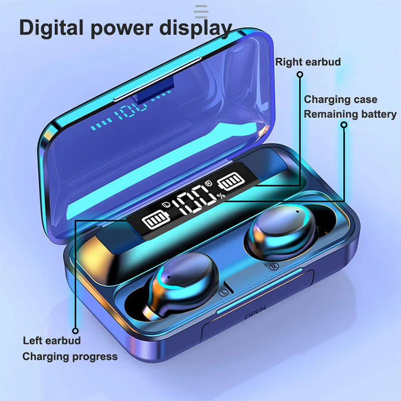 FONES TWS Bluetooth Earphones Wireless Headphone 9D Stereo Sports Waterproof Earbuds Headsets With Microphone