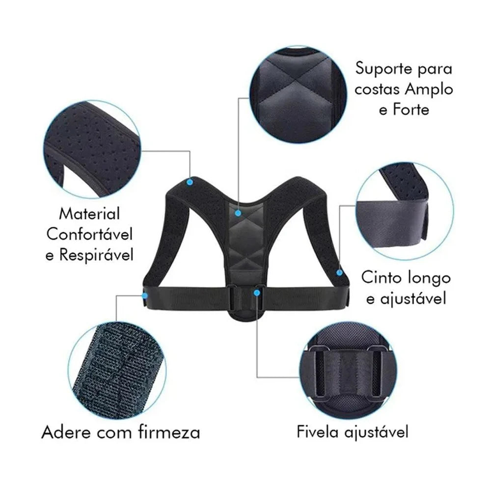 Corretor de postura ajustável - Frete Grátis
